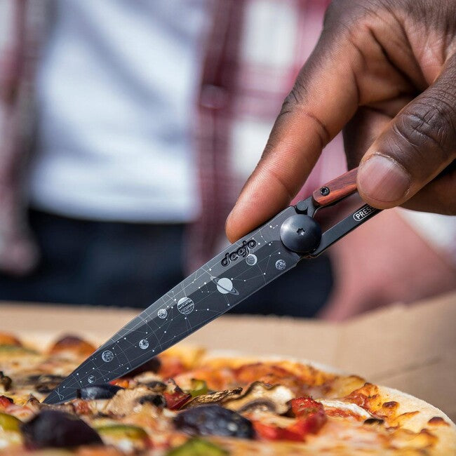 Deejo Tattoo Folding Knife Astro Black Coralwood