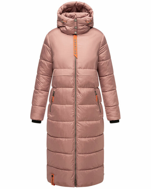 Navahoo Women's Long Winter Jacket with Hood Kristallblume, Pastel Purple