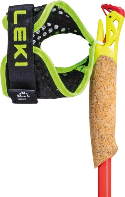 Leki Trail Running Poles Vertical K, Natural Carbon-Bright Red-Neon Yellow