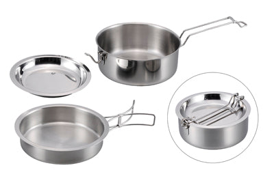 Origin Outdoors Snap-Pack Stainless Steel Cooking Set