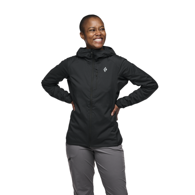 Black Diamond Women's Softshell Jacket Alpine Start Insulated Hoody, Black