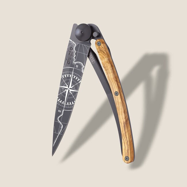 Deejo Giant Folding Knife, Black Incognita