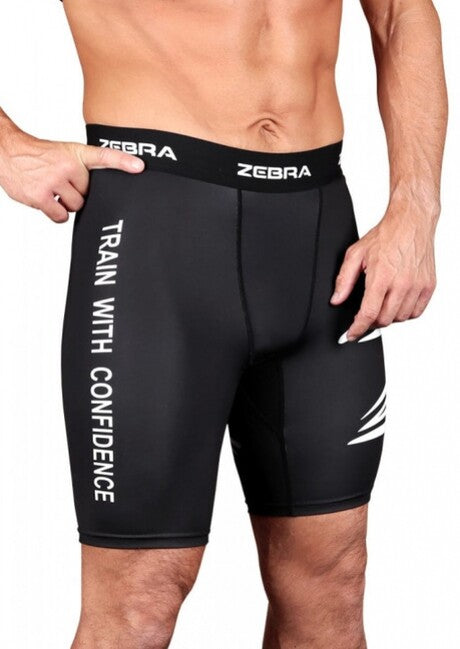 Zebra Compression Shorts, Black