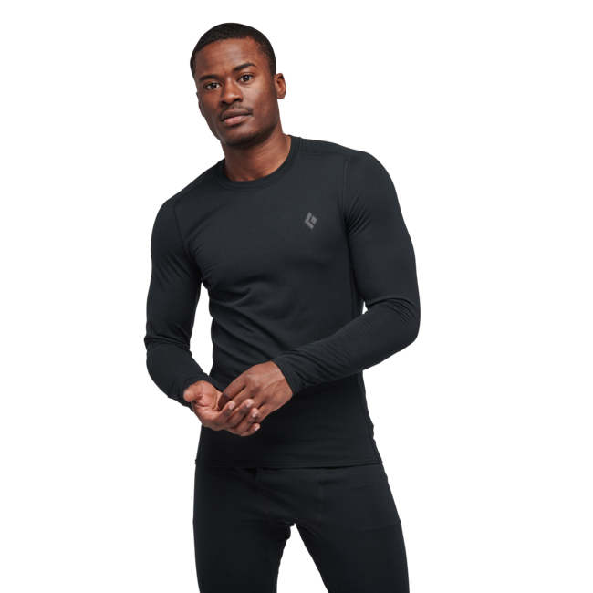 Black Diamond Coefficient Lt Crew Men's Long Sleeve Shirt, Black