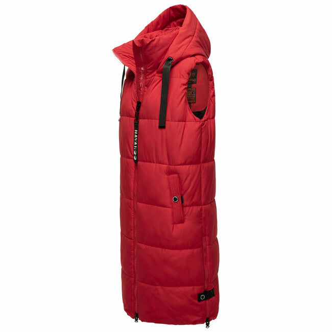 Navahoo Women's Long Vest Schnuffelchen, Salsa Red