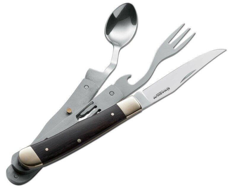 Böker Magnum Bon Appetite Folding Camping Cutlery, Pakka Wood