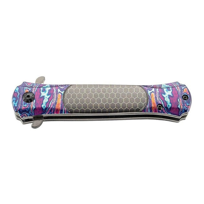 Herbertz One-Hand Folding Knife 8.5cm, Stainless Steel, Colored Print
