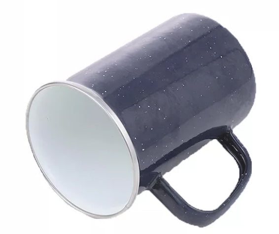 Origin Outdoors Enamel Mug 550ml, Grey, Long Handle