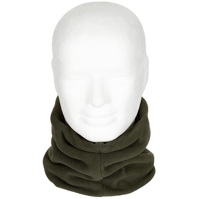 MFH Neck Gaiter with Head Cover, Fleece, OD Green
