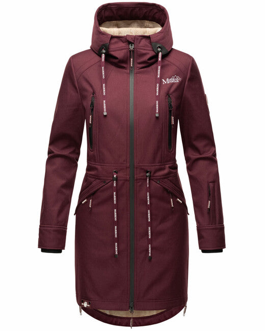 Marikoo Racquelle Women's Softshell Jacket with Hood, Wine