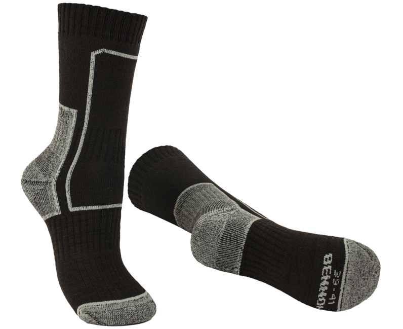 Bennon Trek Sock Trekking Socks, Black/Grey