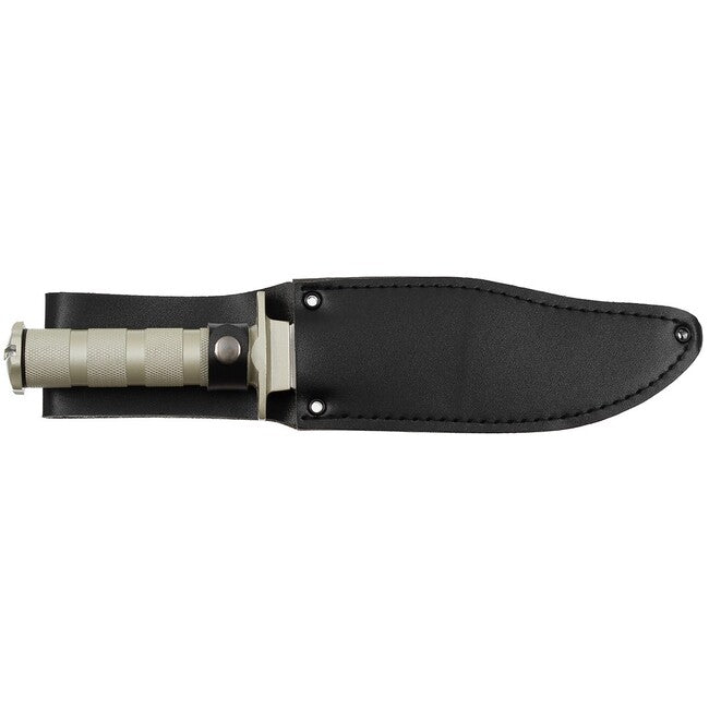 Fox Outdoor Survival Knife, Silver, Aluminum Handle, with Sheath
