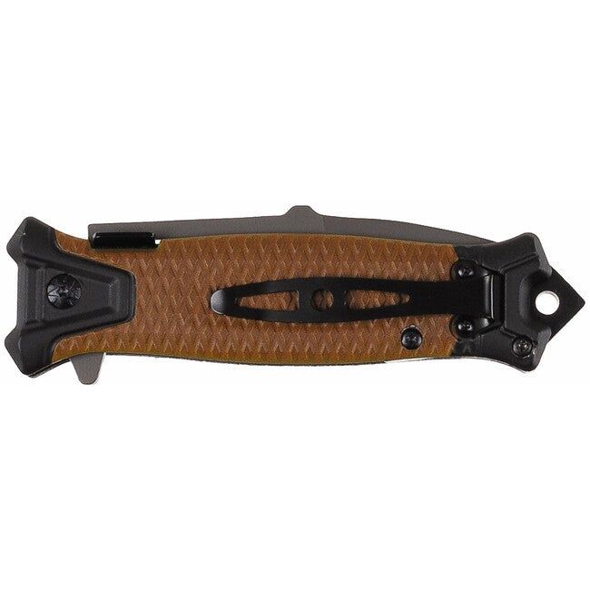 Fox Outdoor Jack Single-Handed Knife, Coyote Tan, Metal Handle