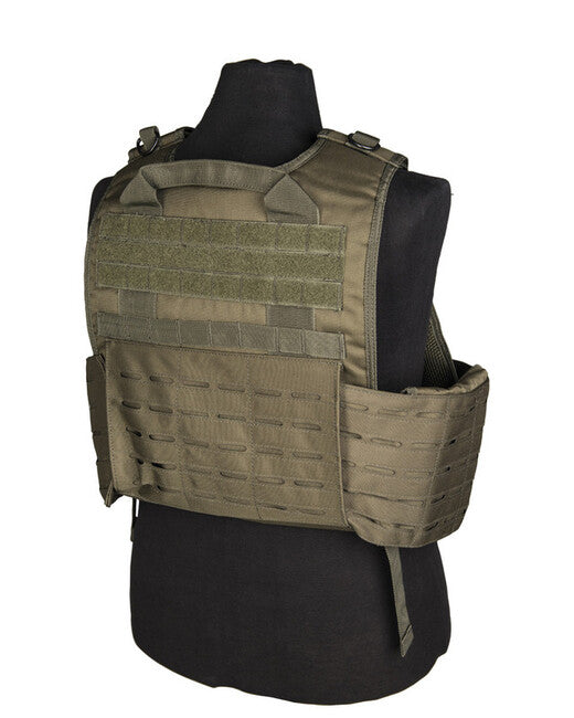 Mil-Tec Laser Cut Carrier Ballistic Plate Carrier, Olive