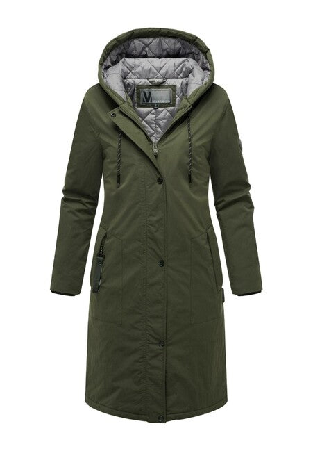 Marikoo Ledalaa Women's Winter Parka with Hood, Dark Olive