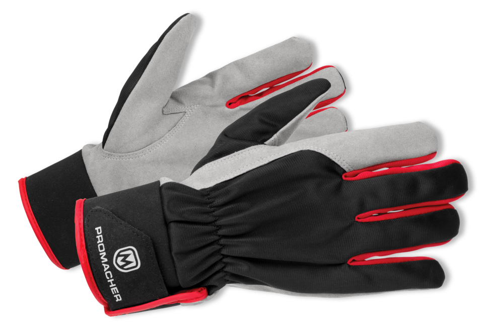 BENNON CARPOS VELCRO Protective Gloves, Grey/Orange (12 pcs)