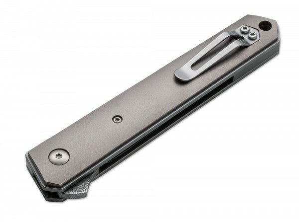 BÖKER Kwaiken Flipper 9 cm Pocket Knife, Damascus Titanium