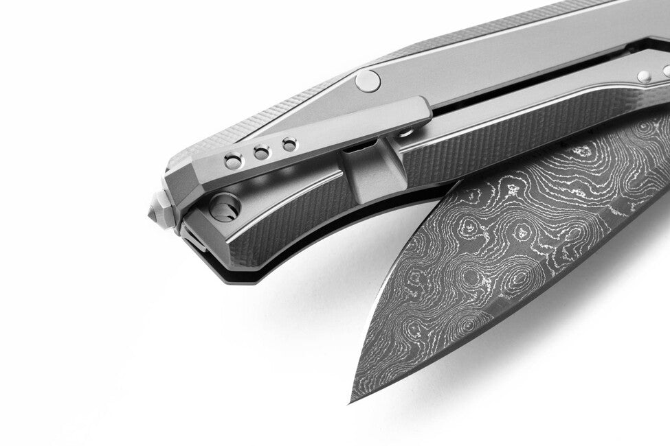 Lionsteel MYTO MT01D Luxury Folding Knife, Titanium Handle, Grey