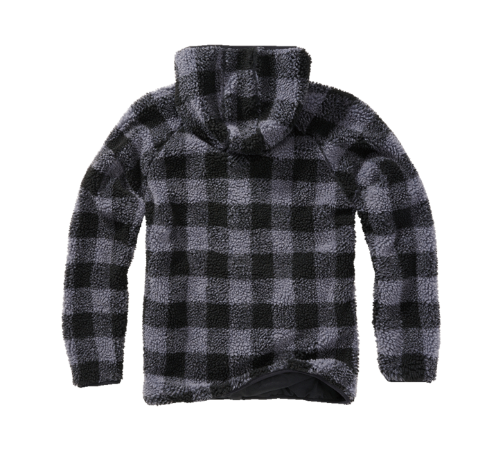 Brandit Teddyfleece Worker Fleece Hoodie Jacket, Black/Grey