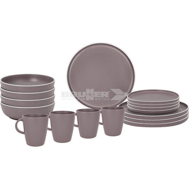 Brunner Lunch Box Dolomite Camping Dinnerware Set, Purple