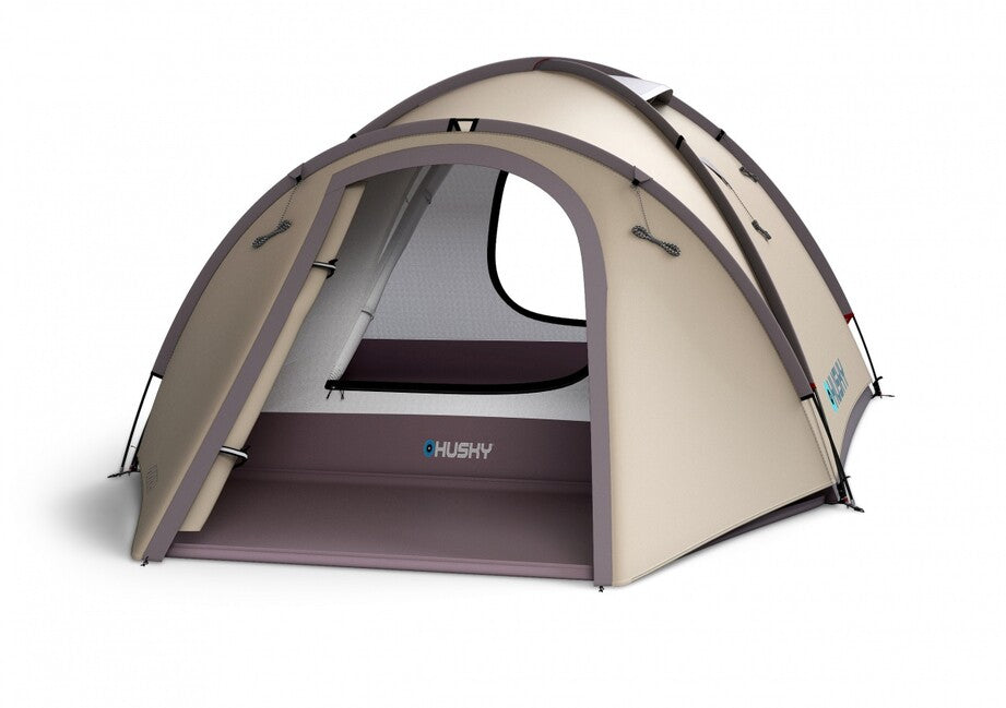 Husky Bizon 3 Plus οικογενειακή σκηνή trekking για 3 άτομα, light brown