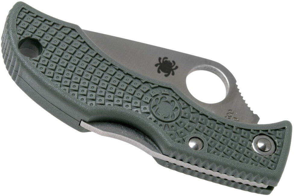 Spyderco Ladybug 3 Lightweight Folding Knife, Green Grey, FRN, 4.9cm