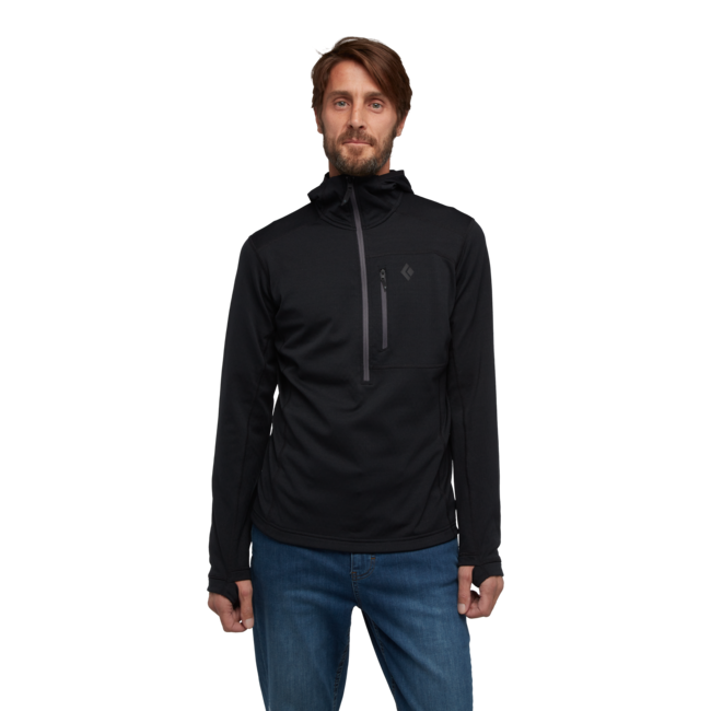 Black Diamond Coefficient Women's Men's Fleece Hoodie, Black
