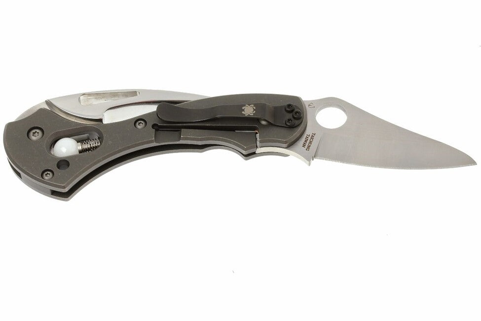 Spyderco Tusk Folding Knife 6cm, Grey, Titanium