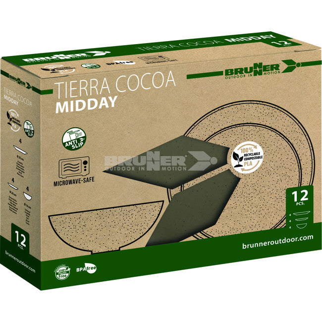 Brunner Midday Pla Tierra Camping Dinnerware Set, Brown