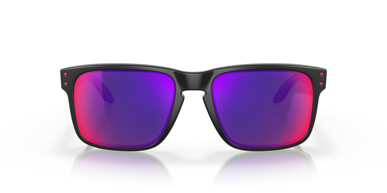 Oakley Holbrook Sunglasses, Matte Black Frame, Positive Red Iridium Lenses, 57