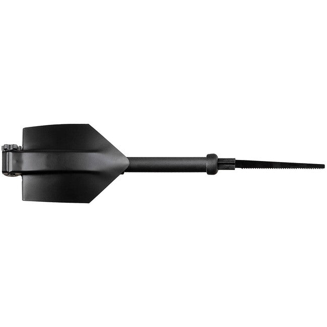 MFH Folding Shovel Telescopic Handle with Saw, Black