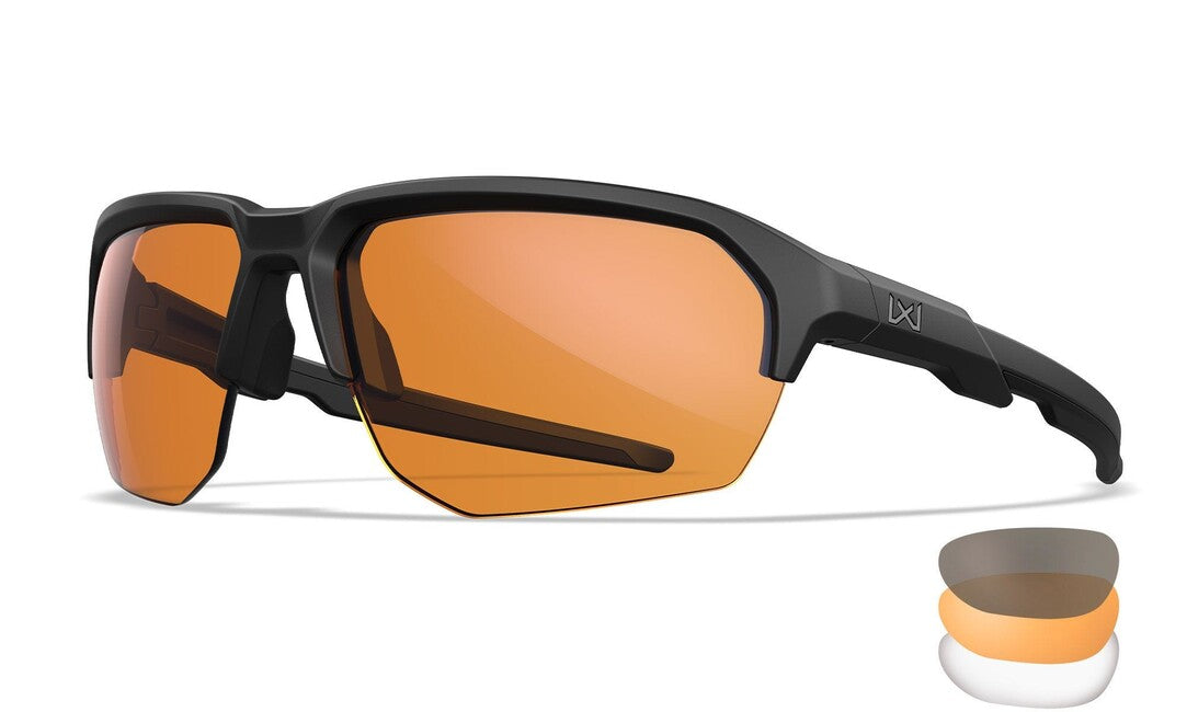 Wiley X Jackal Sunglasses, Grey/Clear/Light Rust/Matte Black