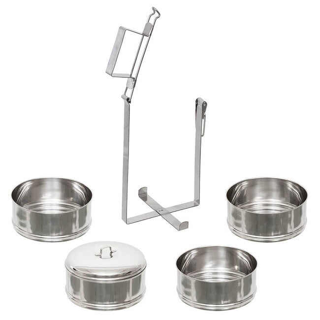 Fox Outdoor Food Container 4-Piece Set, Stainless Steel