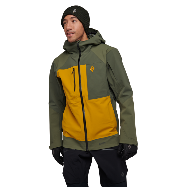 Black Diamond Women's Recon Stretch Pro Men's Shell Ski Jacket, Tundra-Amber