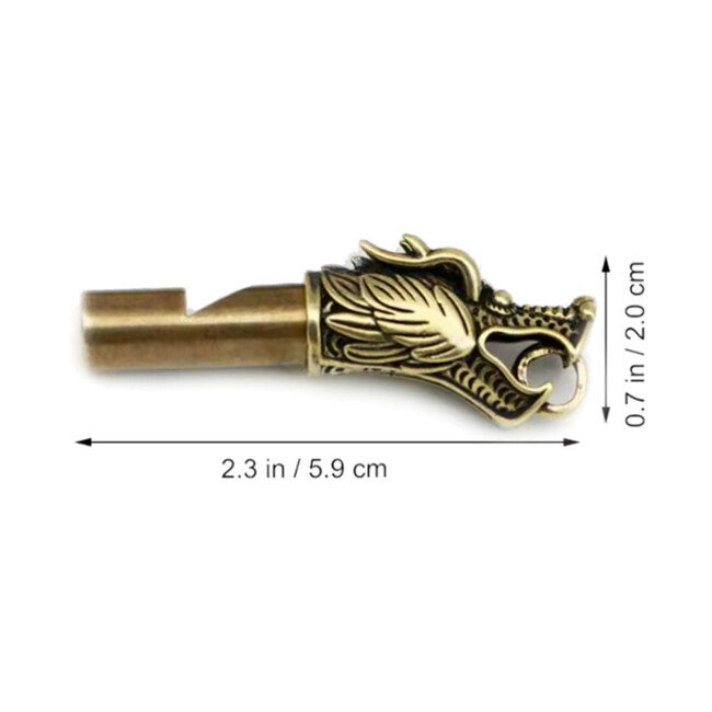 WARAGOD Brass Vintage Whistle DragonHorn with Dragon Motif 115 dB
