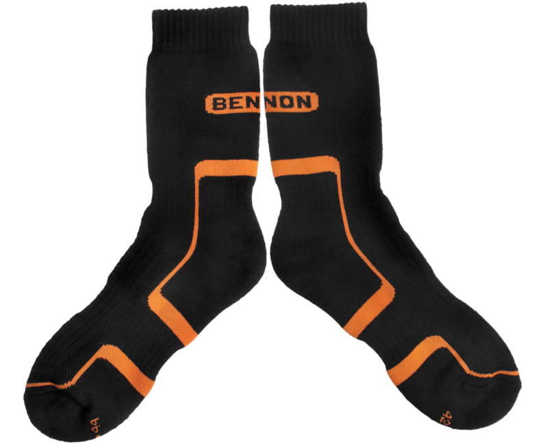 Bennon Trek Sock Trekking Socks, Black/Orange