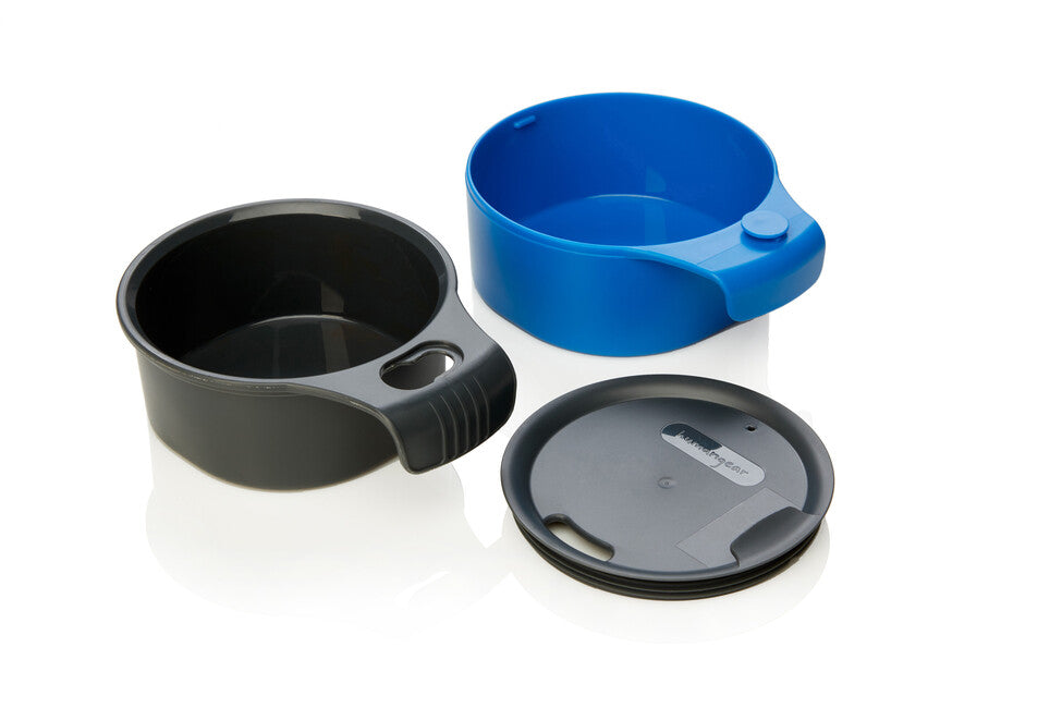 Humangear CupCUP Tourist Cup 2in1 with Integrated Extra Cup and Lid, Charcoal-Blue