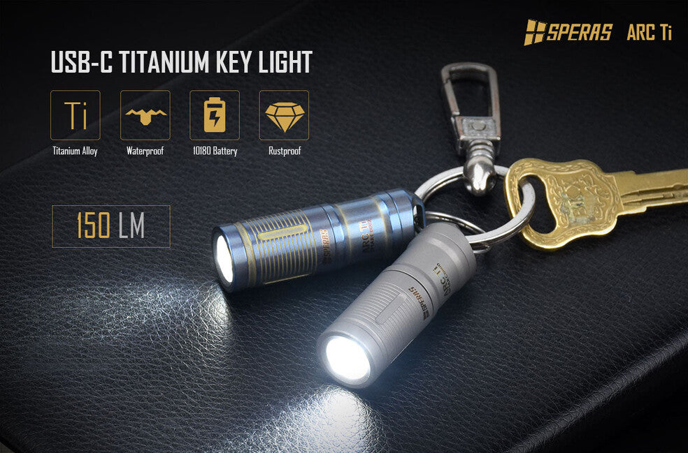 Speras ARC Ti Titanium Keychain Flashlight, Bubble