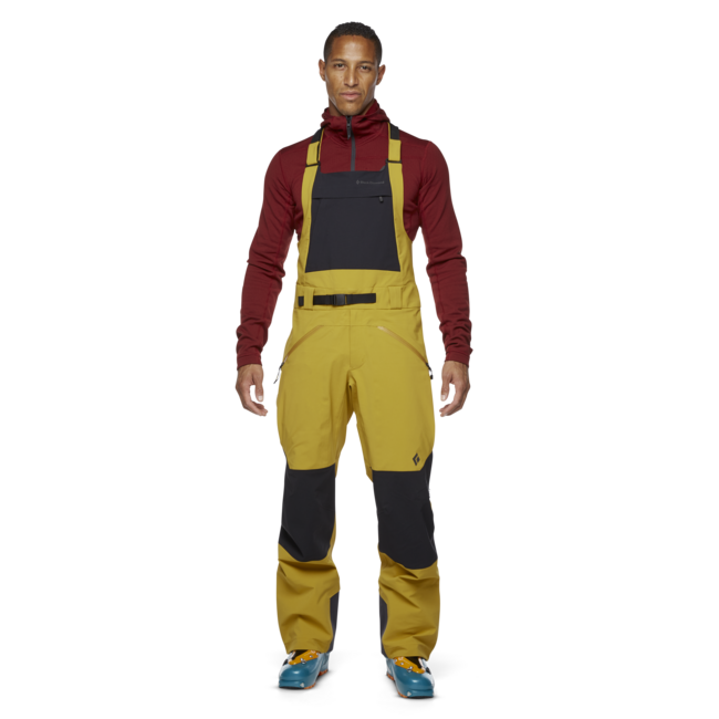 Black Diamond Recon Stretch Bibs Men's Bib Pants, Amber-Black