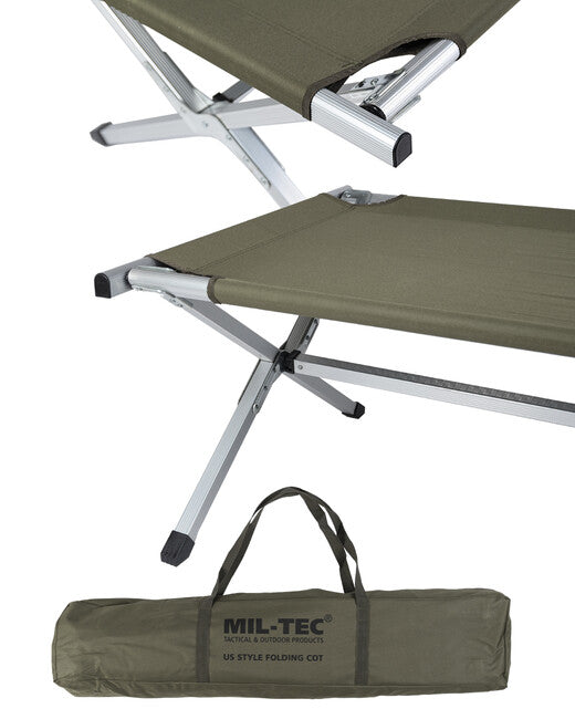 Mil-Tec US Type Cot with Reinforced Frame 190 cm, Green