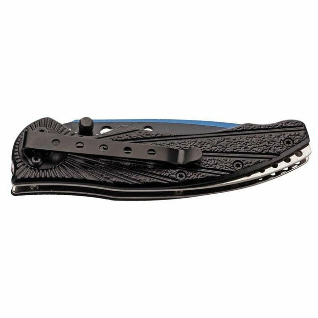 Herbertz One-Hand Pocket Knife 9cm, Aluminum, Black-Navy Blue