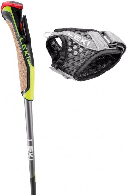 LEKI Nordic Walking Poles Speed Pacer Lite, Navy Blue-Dark Metallic-Light Anthracite-Neon Yellow