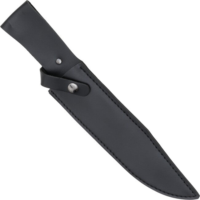 Bowie Knife with Wooden Handle and Leather Sheath