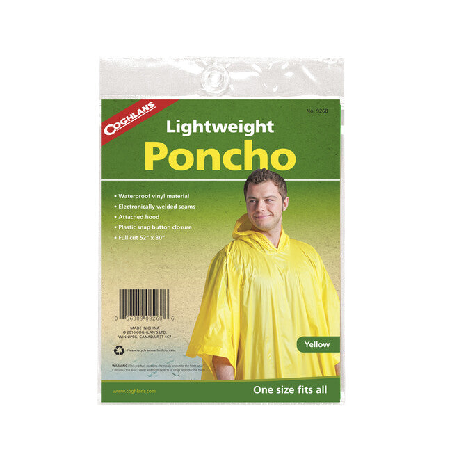 Coghlans Lightweight Poncho, Yellow