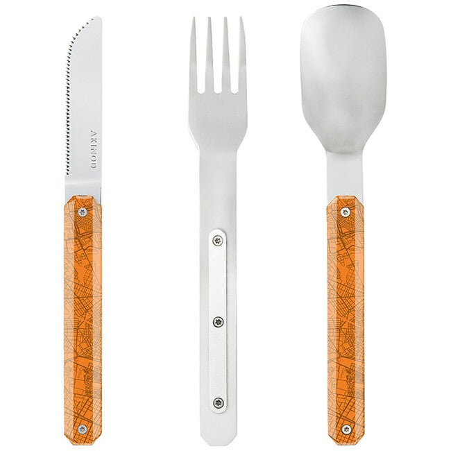 Akinod A01M00016 Cutlery Set 12h34, Downtown Orange