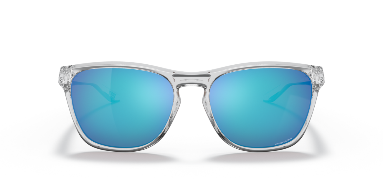 Oakley MANORBURN Sunglasses, Polished Clear Frame, Prizm Sapphire Lenses, 56