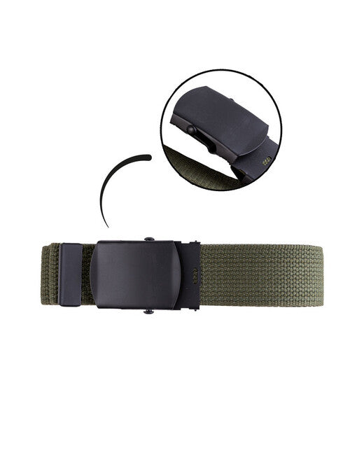 Mil-Tec US with Black Buckle 38mm Belt, Olive