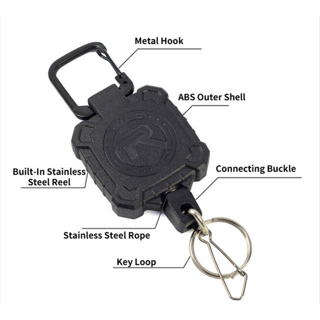 Leguon Karabiner with Steel Rope Keyhex, Black