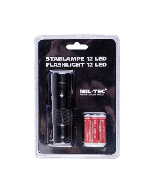 Mil-Tec Flashlight 12 LED, Black