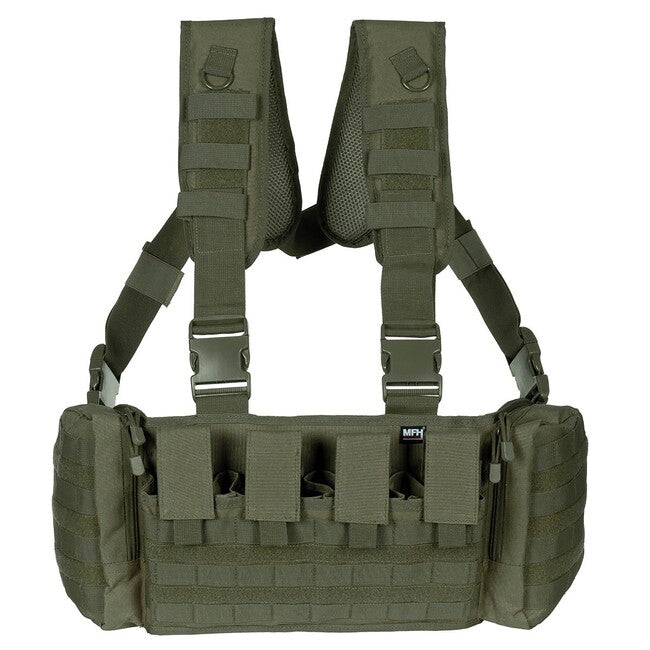 MFH Professional Tactical Chest Rig Mission Vest, Olive Green
